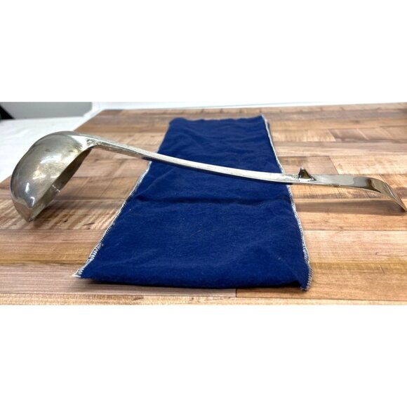Vintage Italy Silverplate Ladle With Elegant Handle Design Long & Heavy - Picture 6 of 7